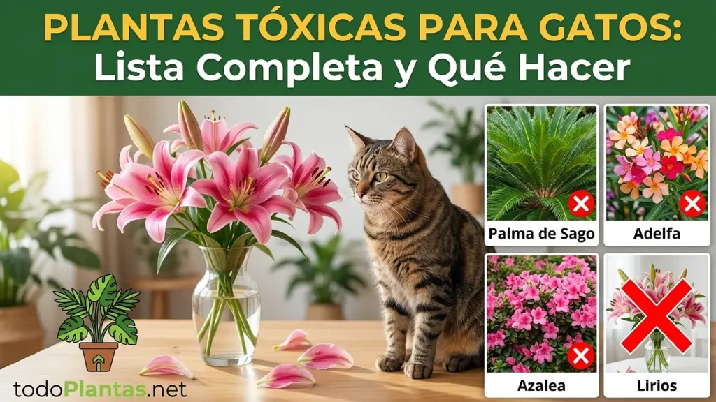 Plantas tóxicas para gatos: lista completa y qué hacer
